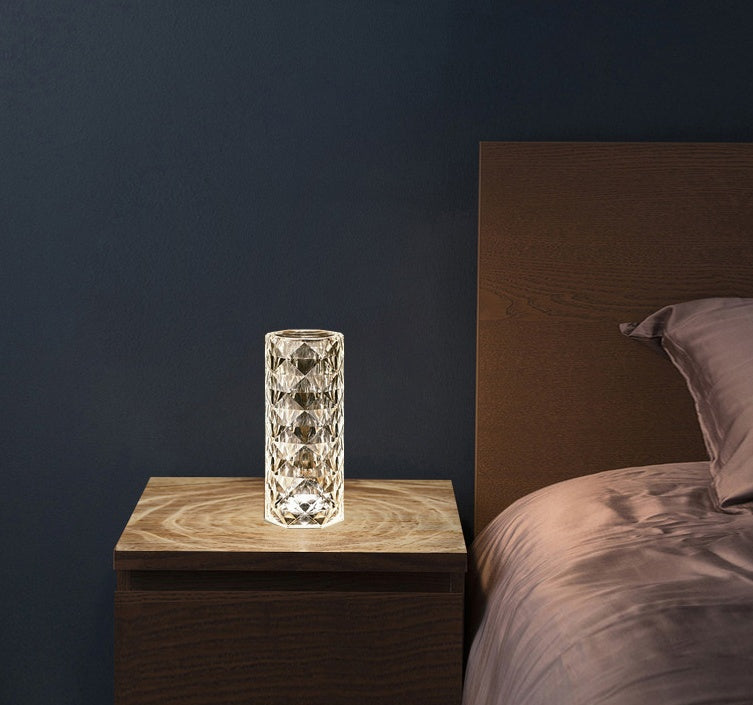 Nordic Crystal Lamp - 3 Color USB Diamond Light for Bedroom & Decor