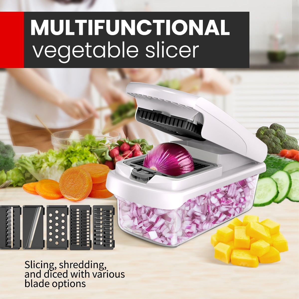 15-in-1 Multifunction Vegetable Chopper & Slicer – Kitchen Prep Tool