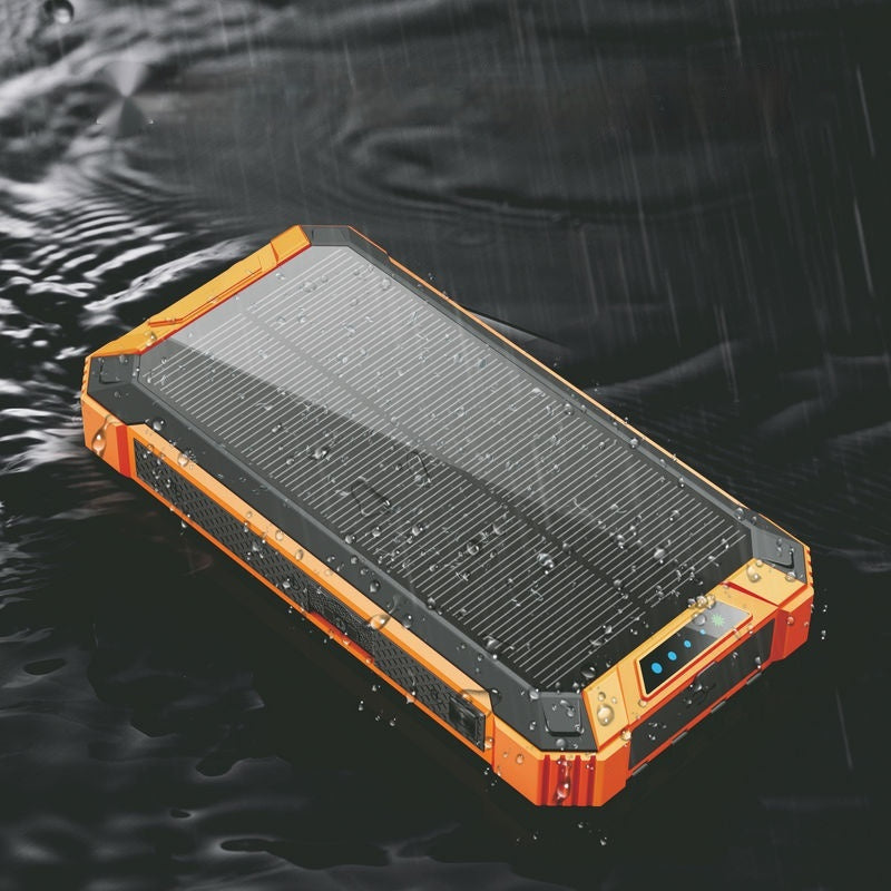 Wireless Solar Power Bank – Dual USB Portable Charger with LED Flashlight