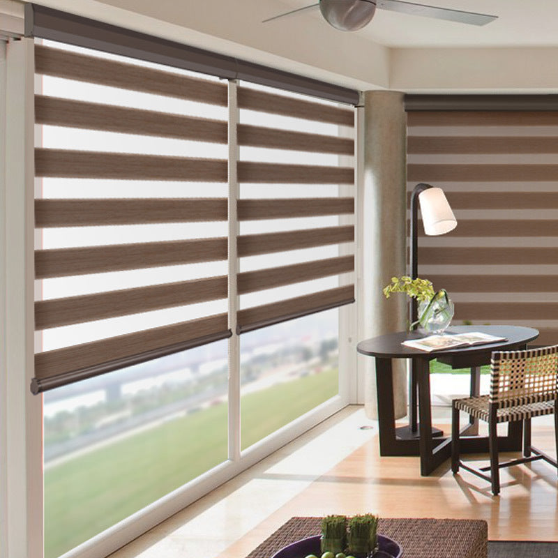 Interlux™ Zebra Smart Roll-Up Curtain – Semi-Shading Gauze Design for Modern Interiors