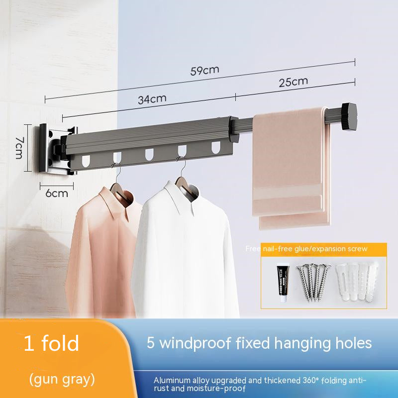 Retractable Folding Clothes Hanger – Space-Saving Aluminum Drying Rack