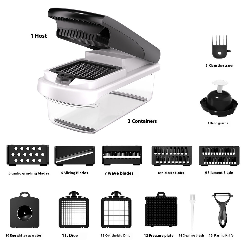 15-in-1 Multifunction Vegetable Chopper & Slicer – Kitchen Prep Tool