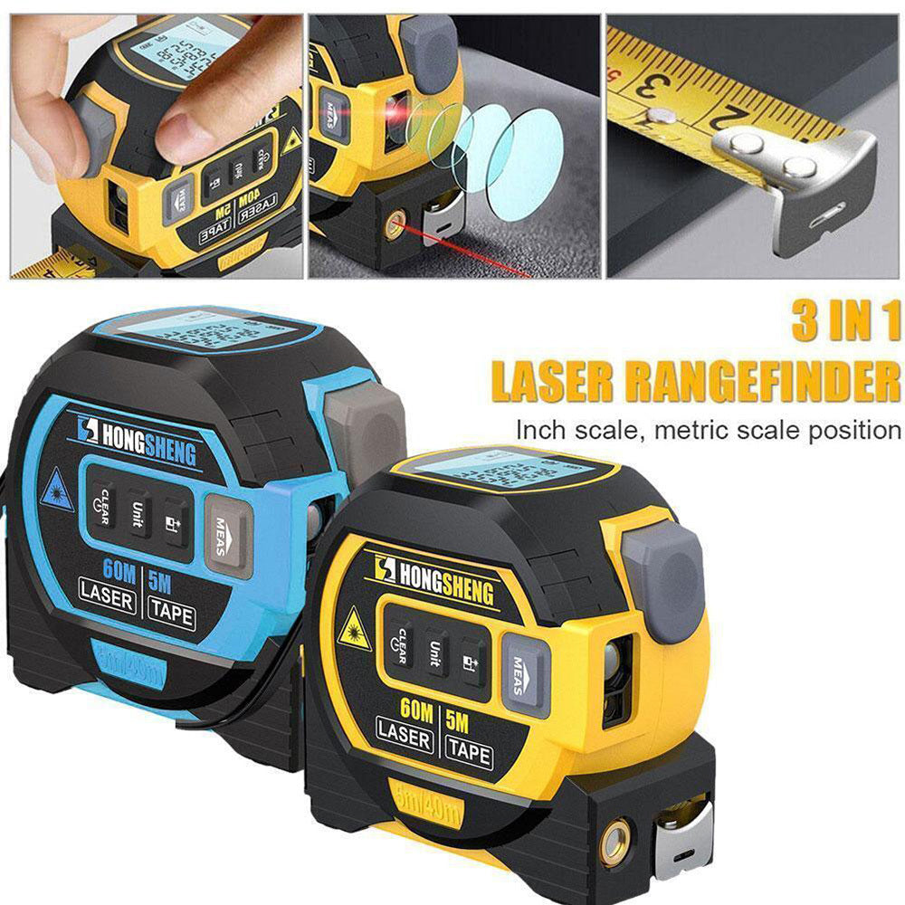 3-in-1 Laser Tape Measure & Rangefinder – Smart Digital Distance Meter