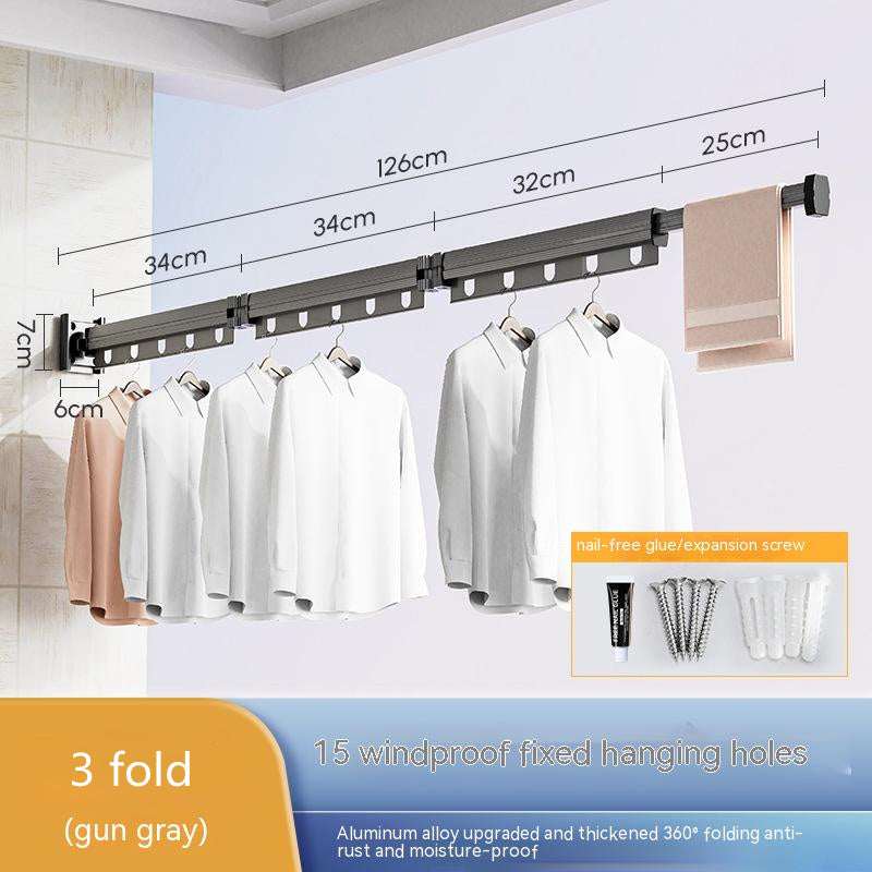 Retractable Folding Clothes Hanger – Space-Saving Aluminum Drying Rack