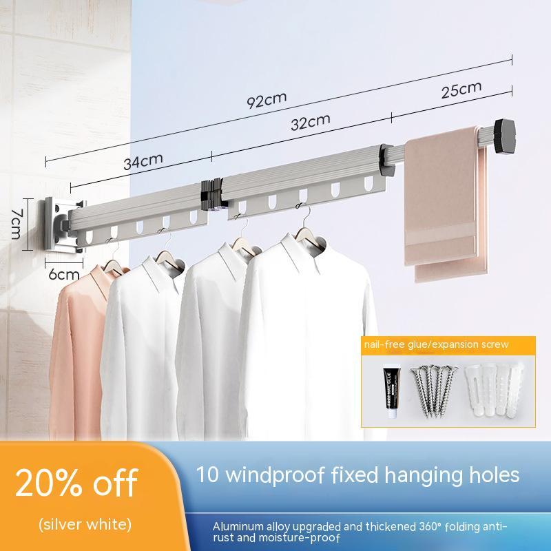 Retractable Folding Clothes Hanger – Space-Saving Aluminum Drying Rack