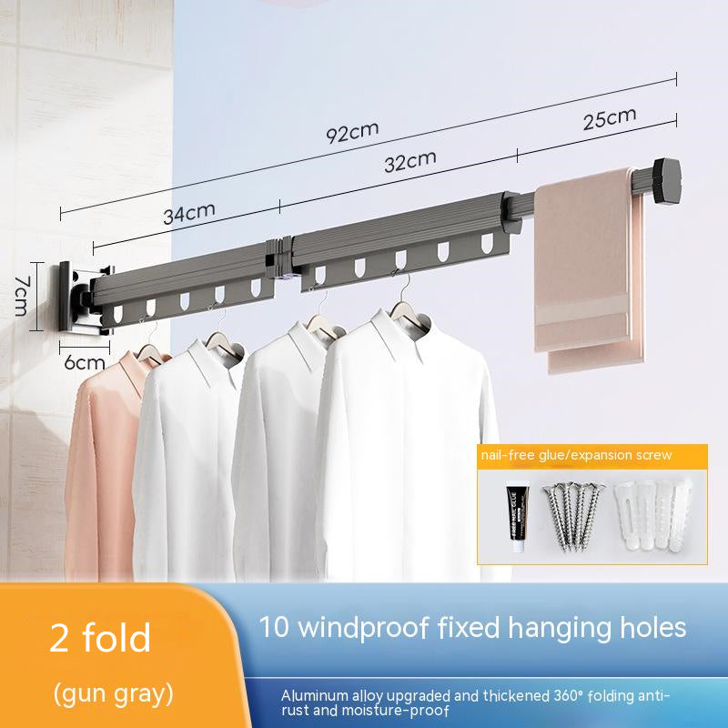 Retractable Folding Clothes Hanger – Space-Saving Aluminum Drying Rack