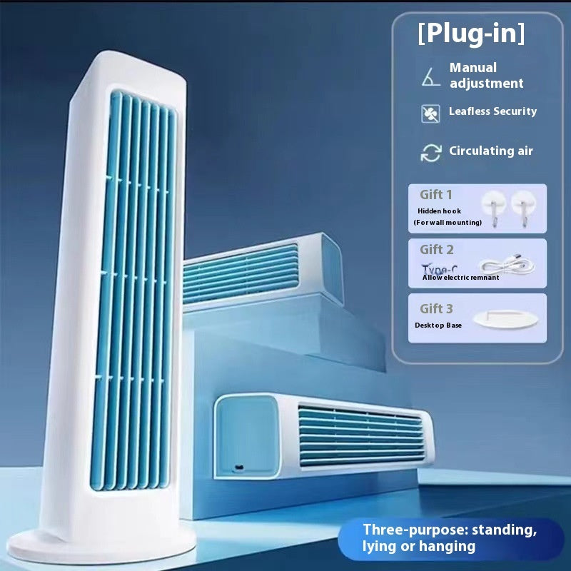 Rechargeable Electric Tower Fan – Quiet USB Desktop Cooling for Home & Office