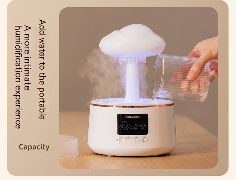 Interlux™ Rain Cloud Aroma Diffuser – Ambient Light & Essential Oil Humidifier
