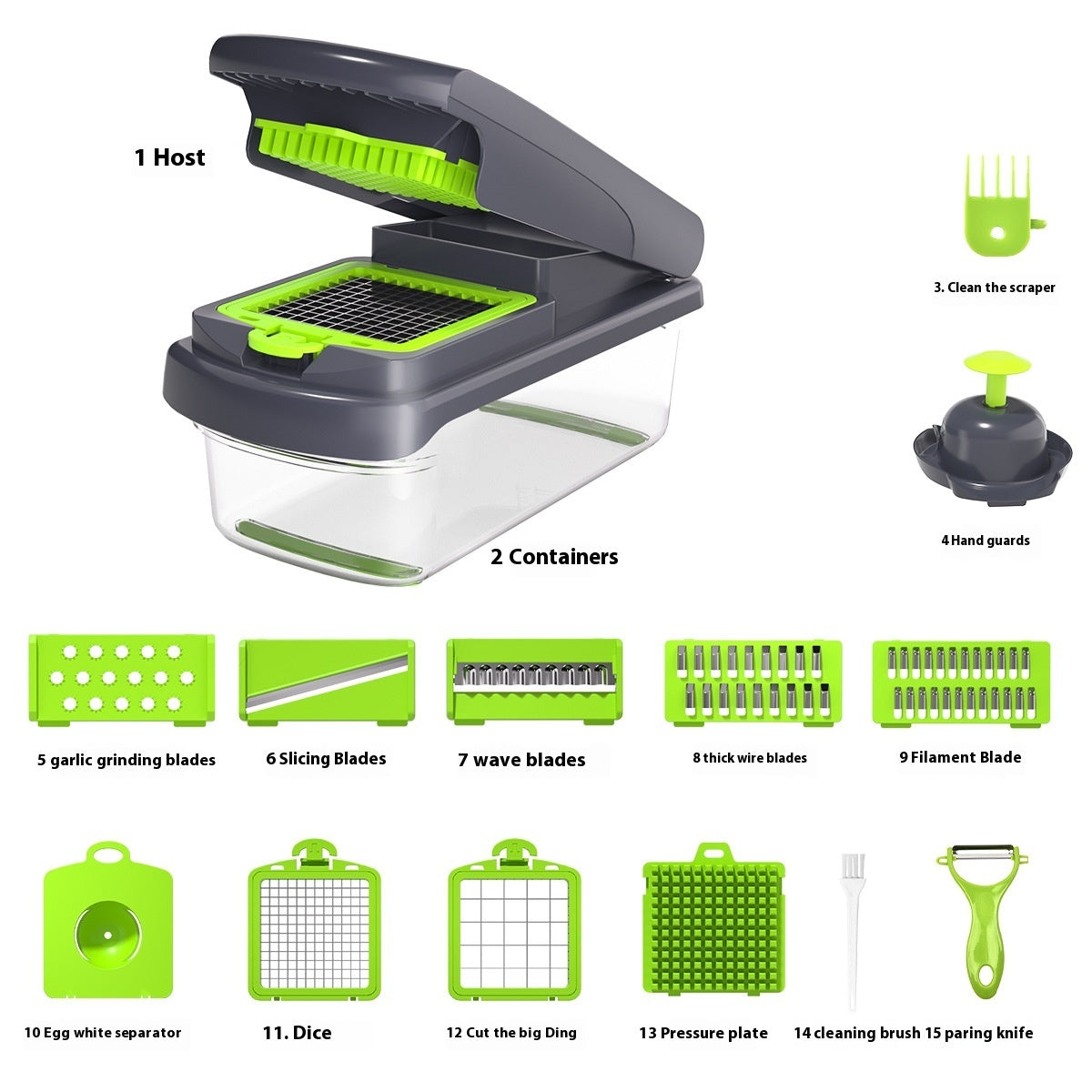 15-in-1 Multifunction Vegetable Chopper & Slicer – Kitchen Prep Tool