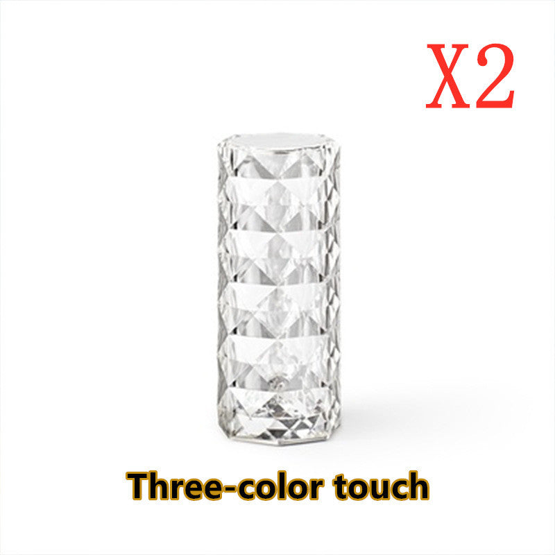 Nordic Crystal Lamp - 3 Color USB Diamond Light for Bedroom & Decor